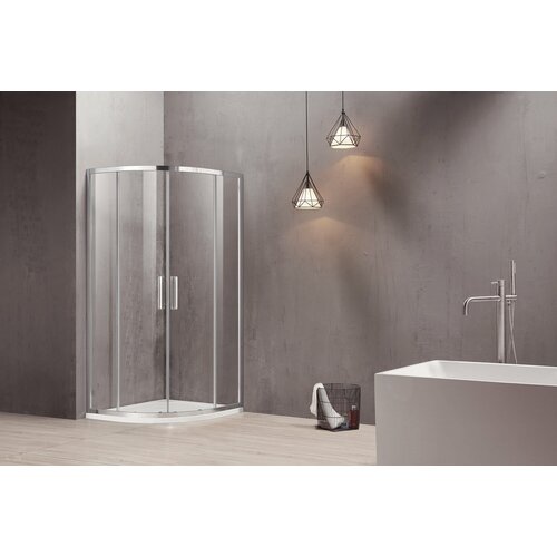 Душевое ограждение SANTREK AQUA Time-R-900-G-Chrome 900*900*1950 Радиус стекло Грейп 6мм, профиль Хром