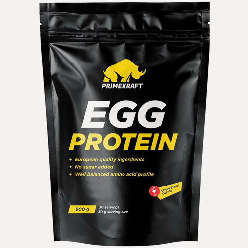 Изображение товара Протеин Prime Kraft EGG Protein, яичный, 900г, клубничный крем