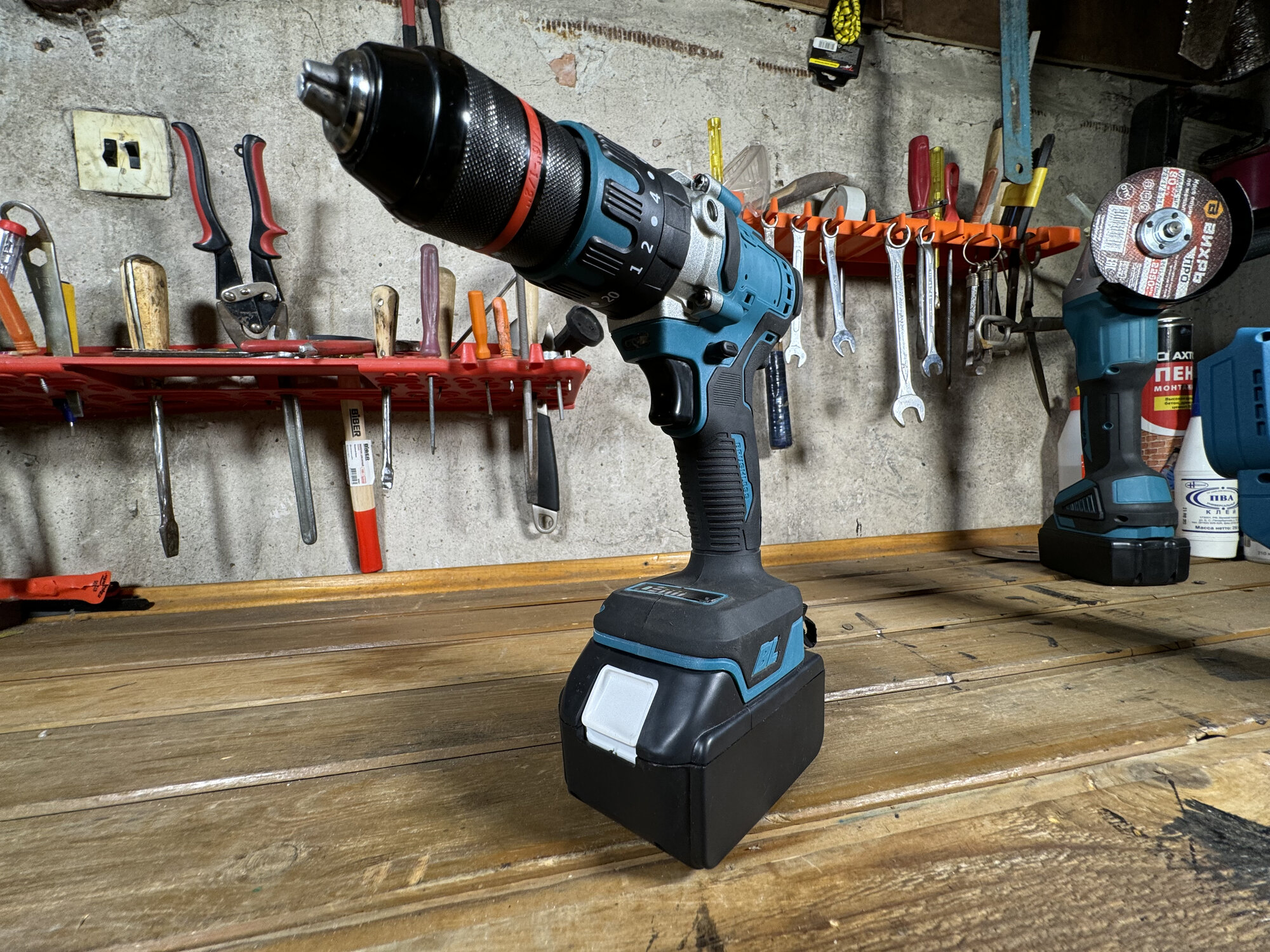 фото Мощная Ударная Дрель Ледобур 140Nm 2 Акб