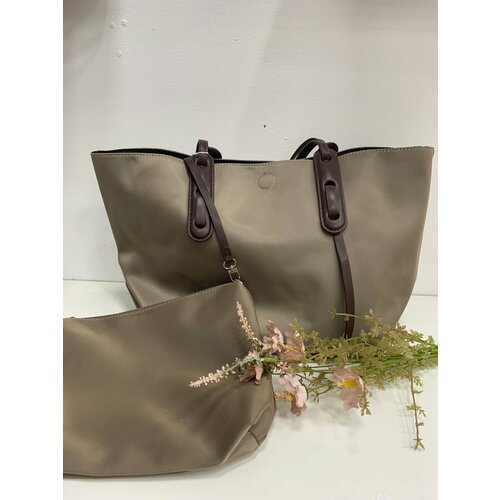 Сумка шоппер , фактура гладкая, коричневый