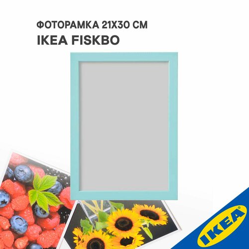 фото Фоторамка ikea fiskbo фискбу 21x30 см голубой икеа