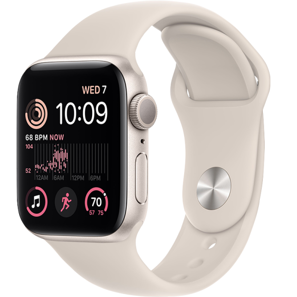 Apple Умные часы Apple Watch SE 2023, 40 мм, Starlight Sport Band, Starlight Aluminium, Size S/M (MR9U3)