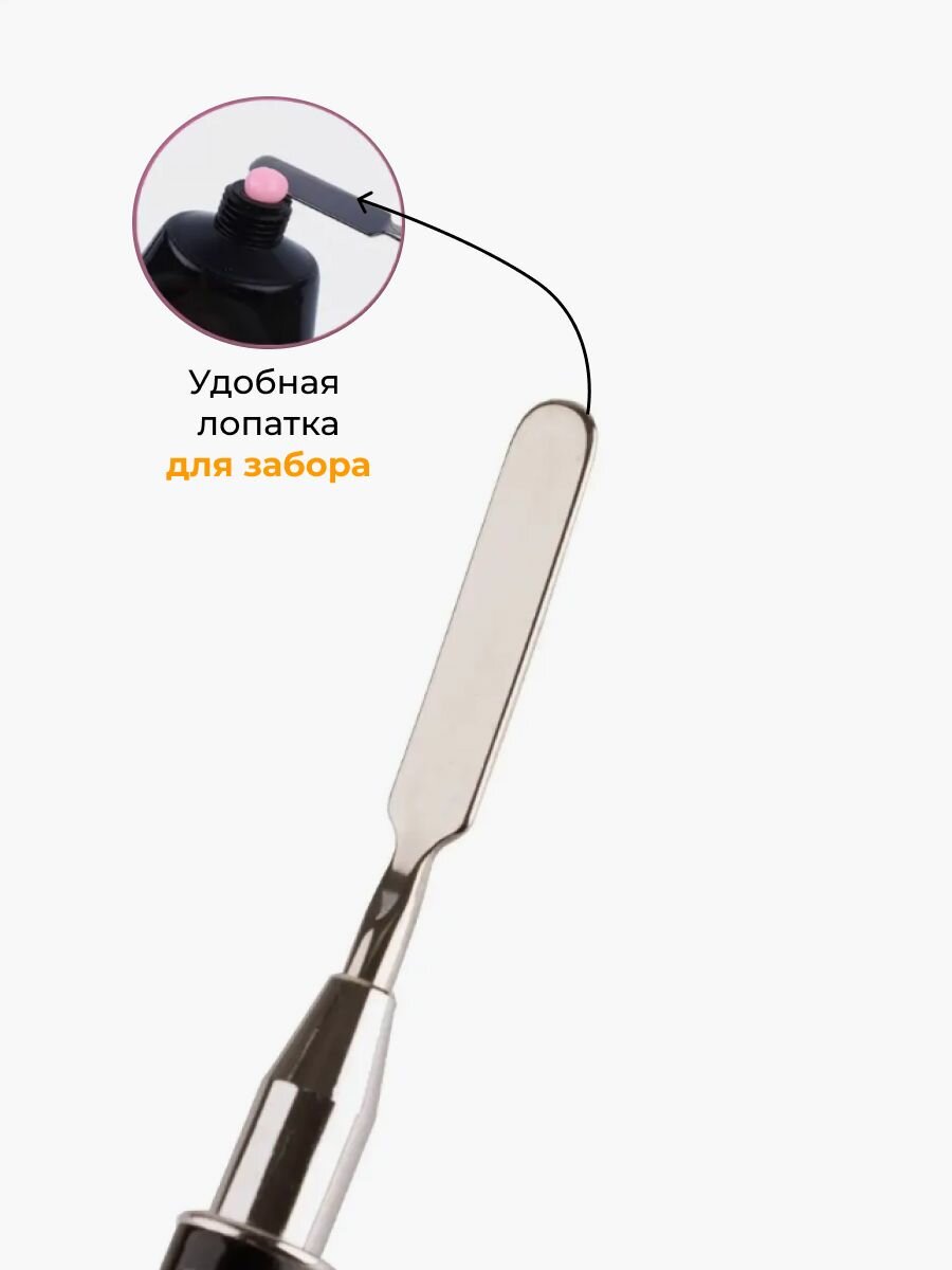 Кисть с лопаткой для наращивания полигеля акригеля геля — фото 1