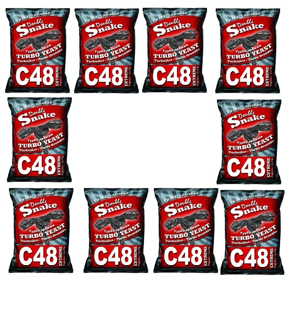 Спиртовые турбо дрожжи Double Snake Turbo Yeast C48 Turbo 130 гр. 10 шт.