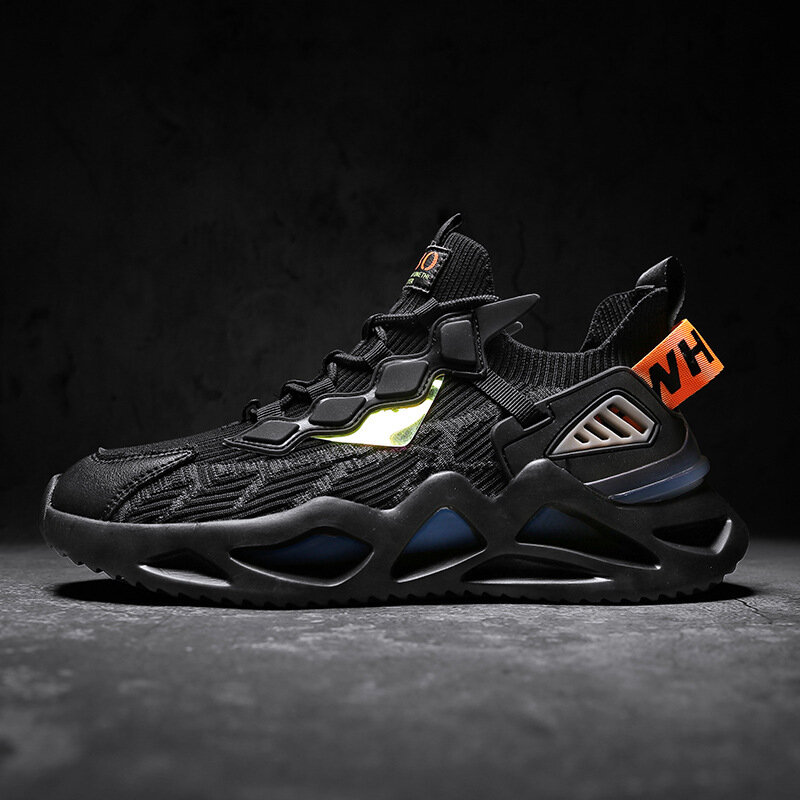 Мужская обувь больших размеров 2025 года новый стиль мужская повседневная спортивная обувь дышащие кроссовки Flyknit носки модная мужская обувь