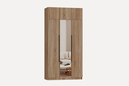 Изображение товара Шкаф Гюнтер 3 1400-520-2400 наполнение платье/белье цвет дуб сонома