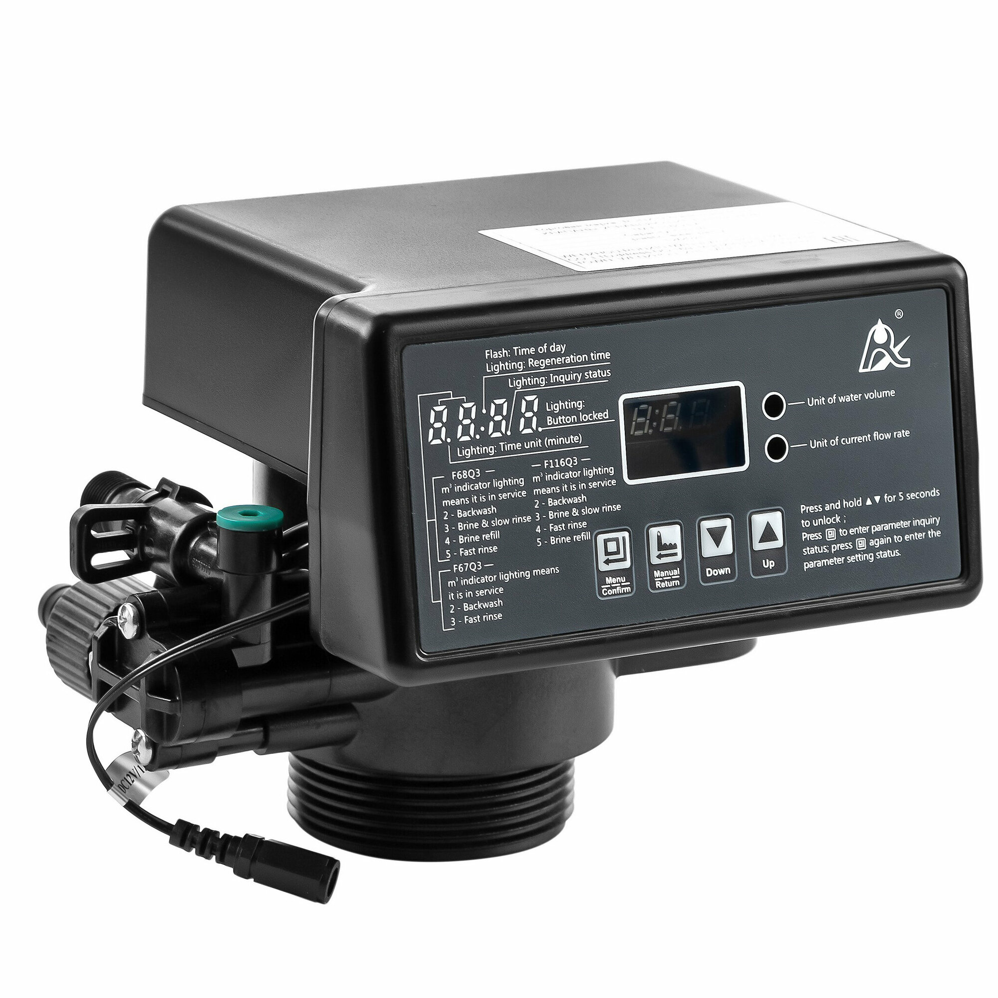 Блок управления RUNXIN F116Q3, предназначен для засыпных фильтров и умягчителей воды, 36560 — фото 1