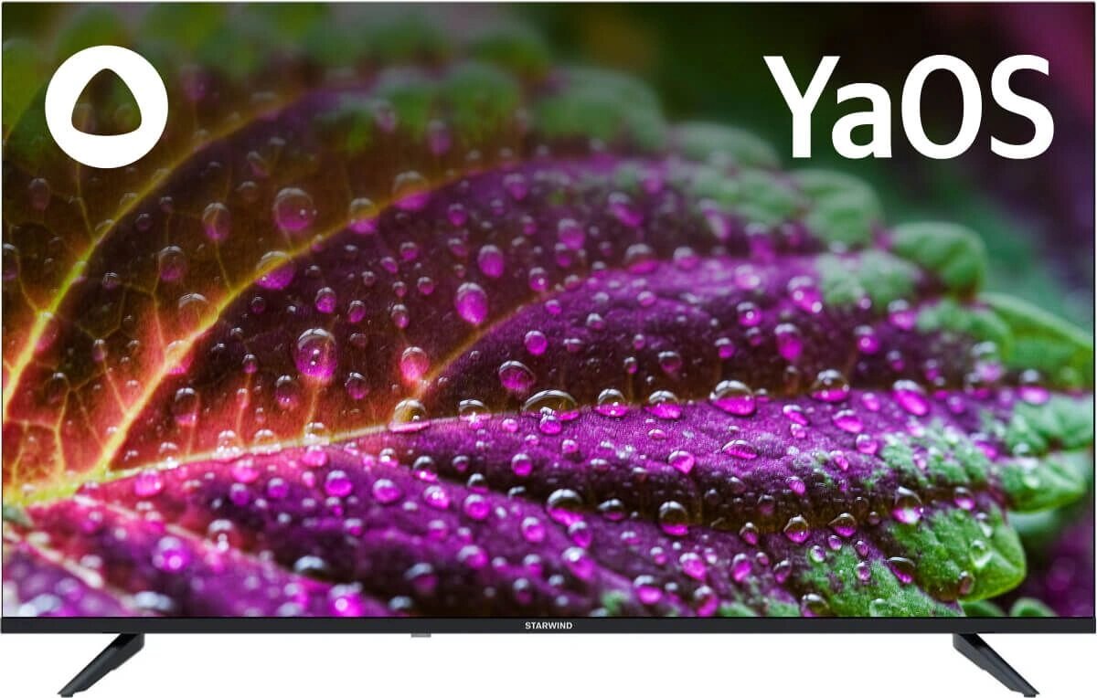 Телевизор LED Starwind 43" SW-LED43UG403 Яндекс. ТВ Frameless черный 4K Ultra HD 60Hz DVB-T DVB-T2 DVB-C DVB-S DVB-S2 USB