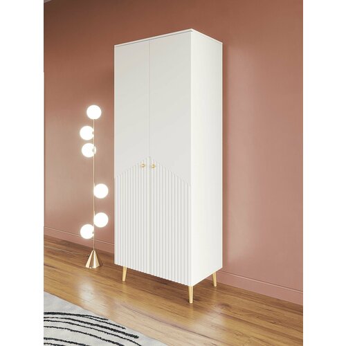 Шкаф для одежды Флутс Белый/Белый, МДФ