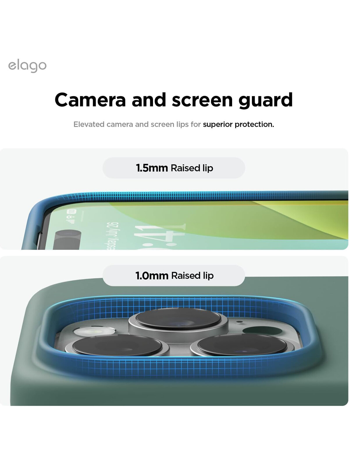 Elago для iPhone 16 Pro Max чехол Soft silicone (Liquid) Midnight Green (MagSafe) — фото 1