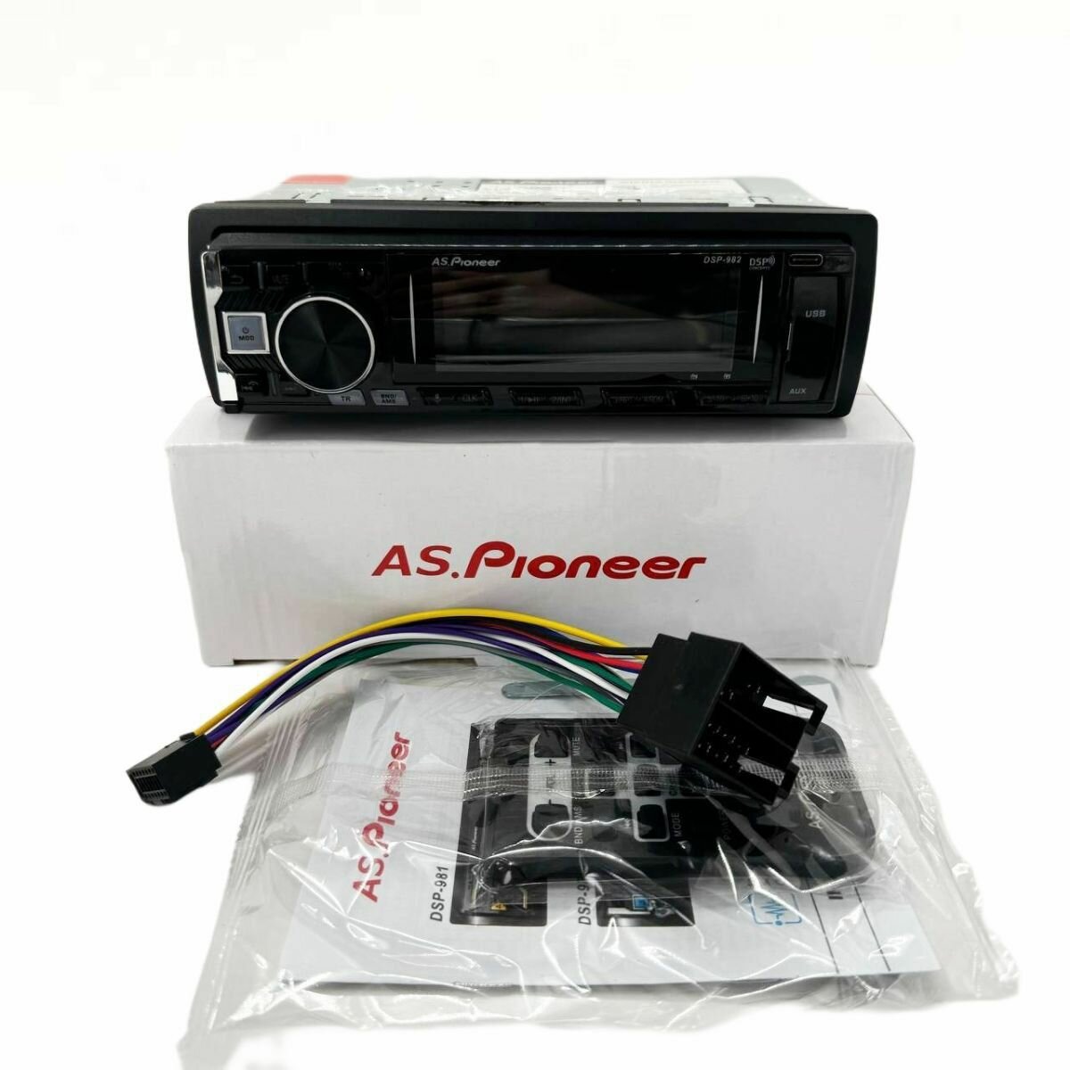 Процессорная автомагнитола AS.Pioneer 1 DIN со съемной панелью / DSP / 40 полос эквалайзера — фото 1