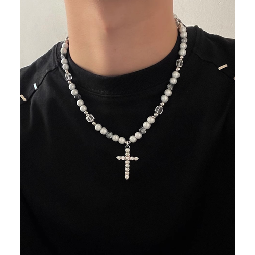 Колье, длина 42 см, серебряный