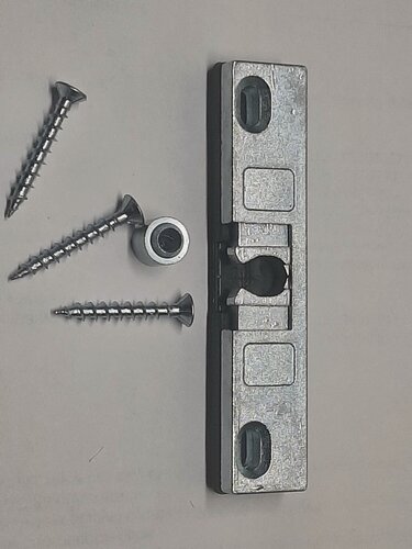 Изображение товара Балконная защелка для пластиковых дверей Elementis с цапфой и саморезами, паз 9 мм, 1 штука