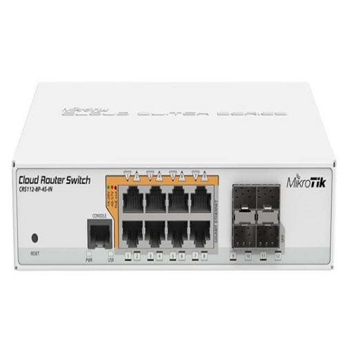 Коммутатор коммутатор CRS112-8P-4S-IN Cloud Router Switch with QCA8511 400Mhz CPU 128MB RAM 8xGigabit LAN with PoE-out 4xSFP RouterOS L5 desktop case PSU 3211600₽