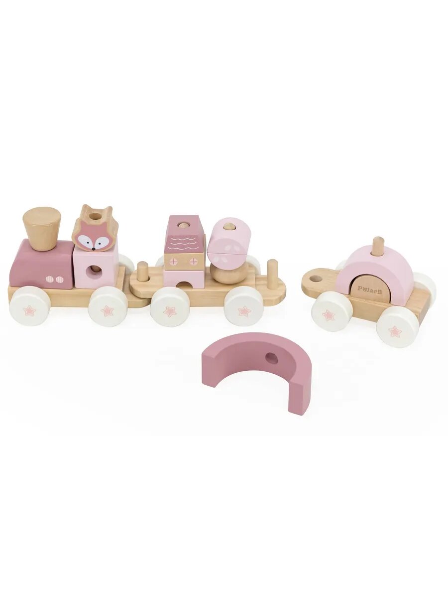 Деревянный сортер конструктор Паровозик Лисичка 44269 — фото 1