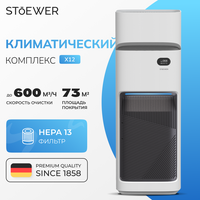 Умный климатический комплекс STOEWER штоер Air Wash X12 очиститель-увлажнитель воздуха, бесшумный, для аллергиков