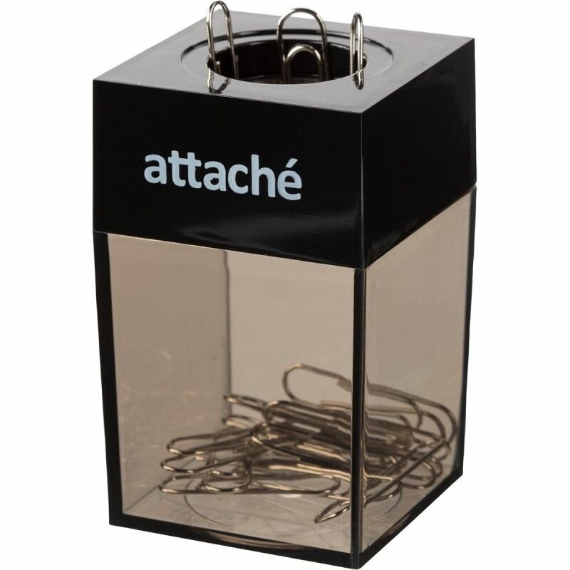 Скрепочница Attache магнитная, 28 мм, черный (809696)