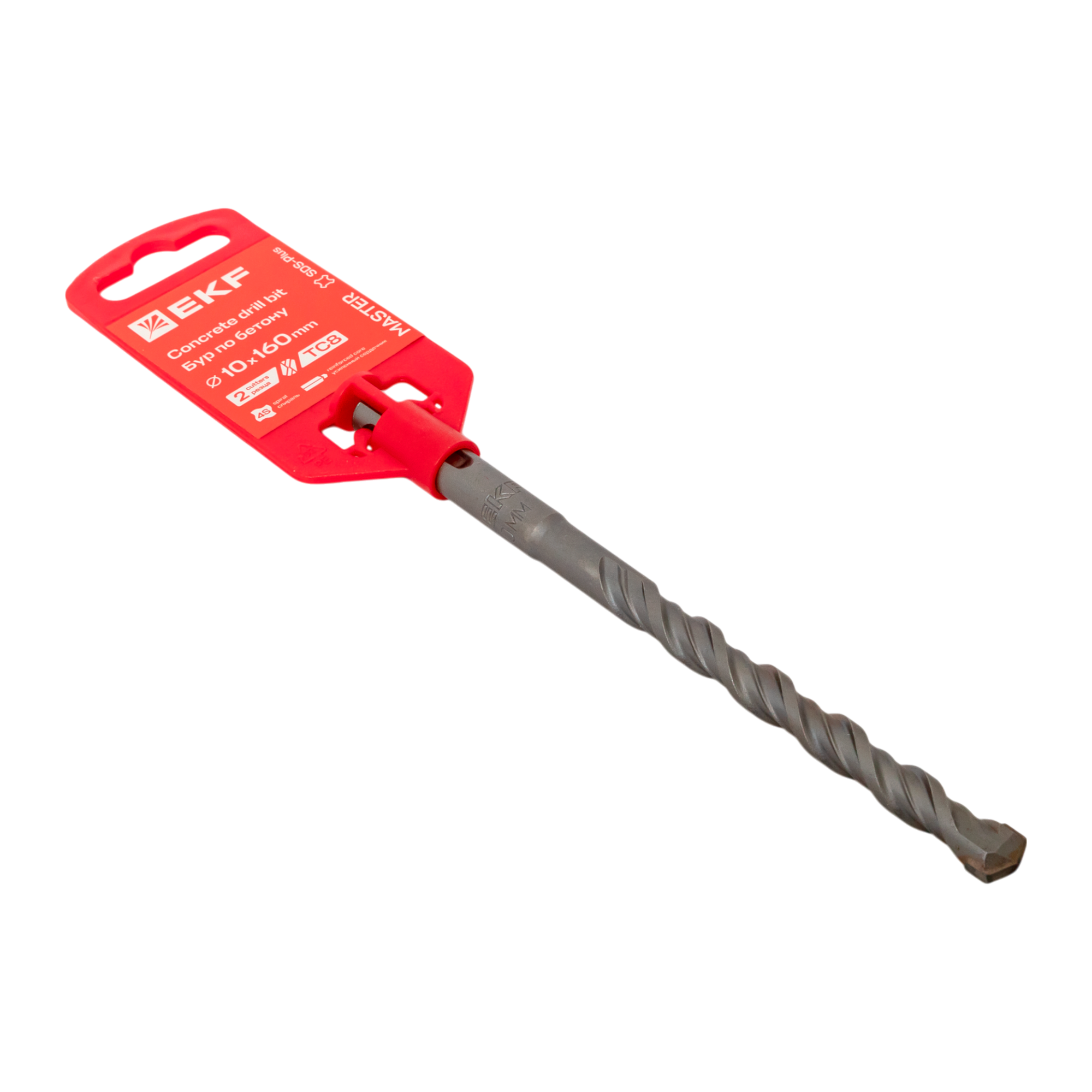 Бур по бетону EKF Master SDS-plus 10х160 мм (2 резца 4S спираль)
