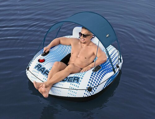 Изображение товара Надувной круг-кресло Рапид Райдер (Rapid Rider) с сетчатым дном и навесом, 123х123х51 см, Бествей (BestWay), 43725