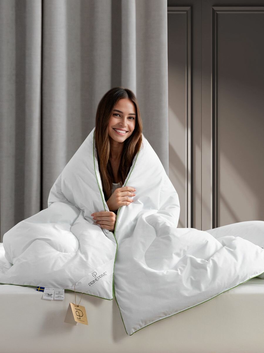 PRIME PRIVE Одеяло евро, всесезонное "Bamboo Cotton" облегченное 200 г/м2, бамбук, 200x220 — фото 1