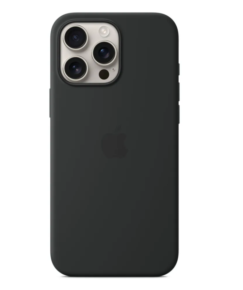 Чехол Силиконовый MagSafe для iPhone 16 Pro, Silicone case MagSafe для айфон 16 Про - Черный — фото 1