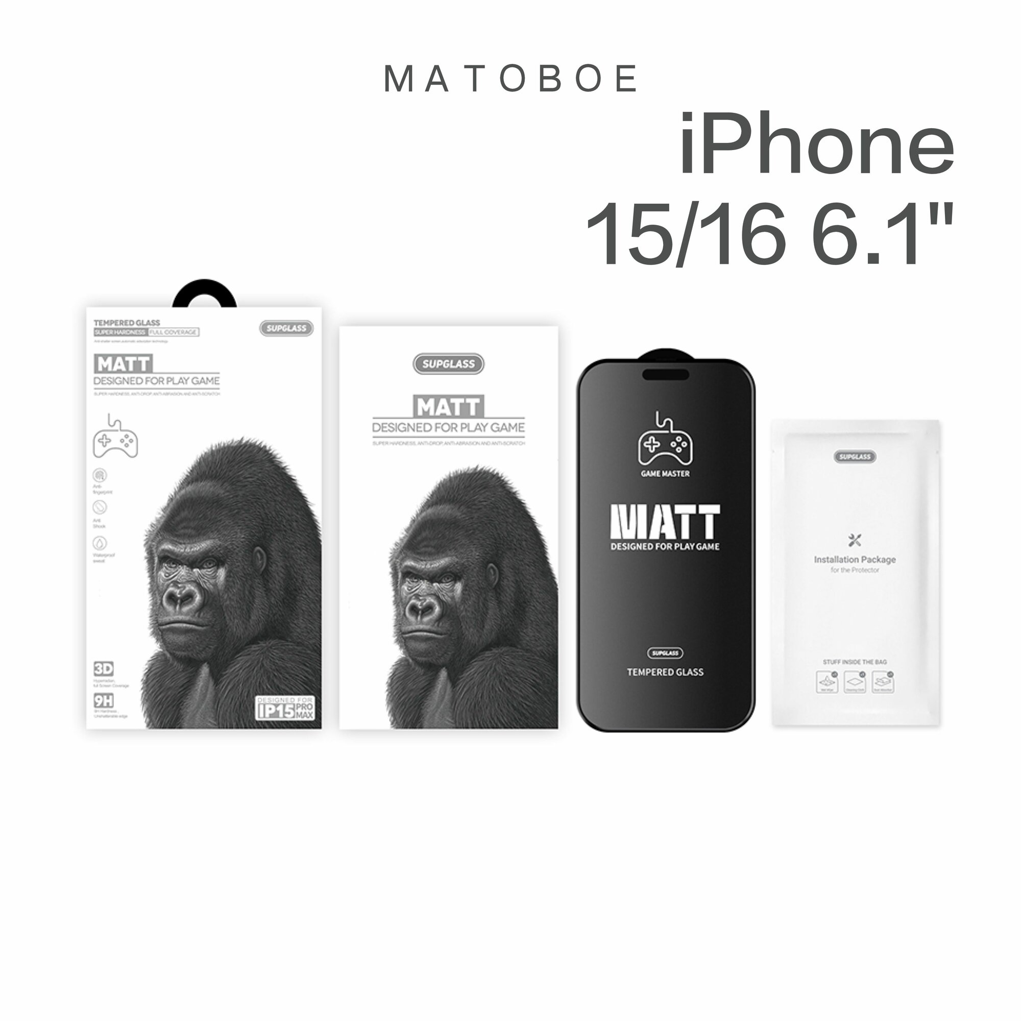 Защитное стекло Матовое SupGlass iPhone 15/16 6.1"