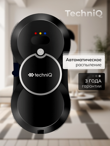 Изображение товара Робот для мойки окон с распылителем/Ультратонкий стеклоочиститель Ultrasonic spray Slim/Новинка/Работает мощнее, быстрее, тише/Черный