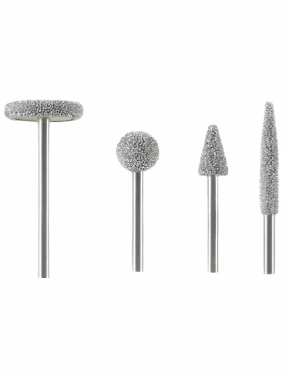 Набор 4шт мелкозернистых Абразивов для резины Диск Конус Шар Карандаш норм RH-635