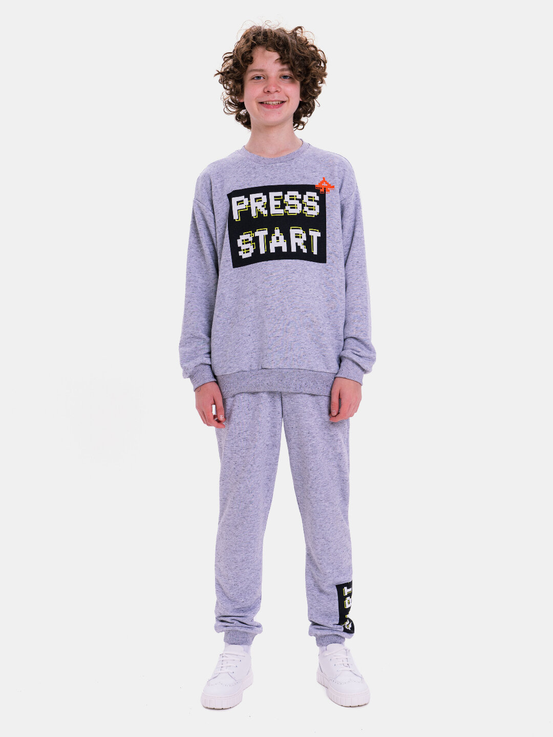 Свитшот neo, размер 146, серый меланж — фото 1