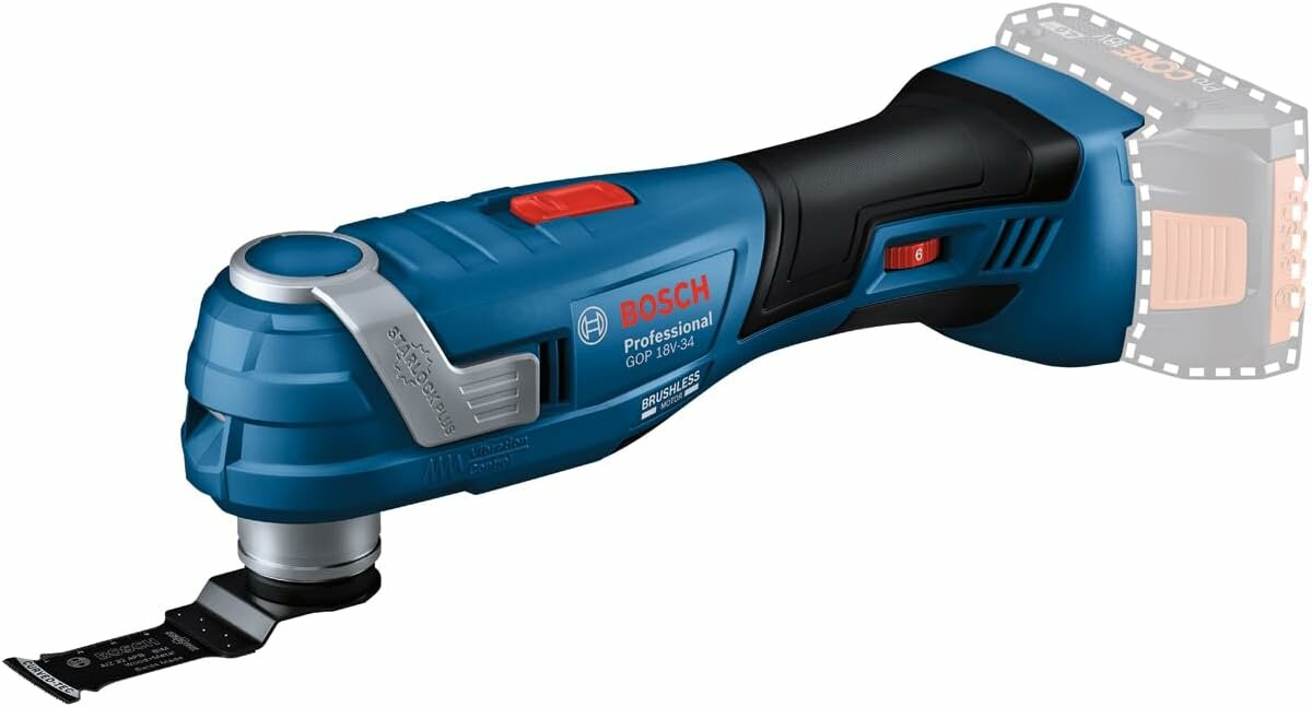 Реноватор Bosch GOP 18V-34 (0.601.8G2.001) картон коробка с пильным полотном StarlockPlus BIM PAIZ 32 APB