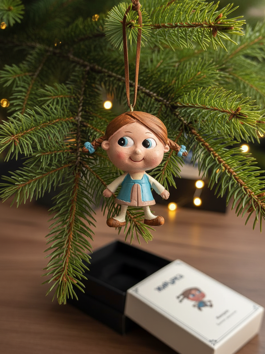 Подвеска на елку 3D аним. ст. Пилот м/ф Жихарка девочка Жихарка 8х3.5х8.5см керамика