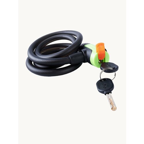 Замок велосипедный тросовый усиленный 12x1200мм с креплением на раму