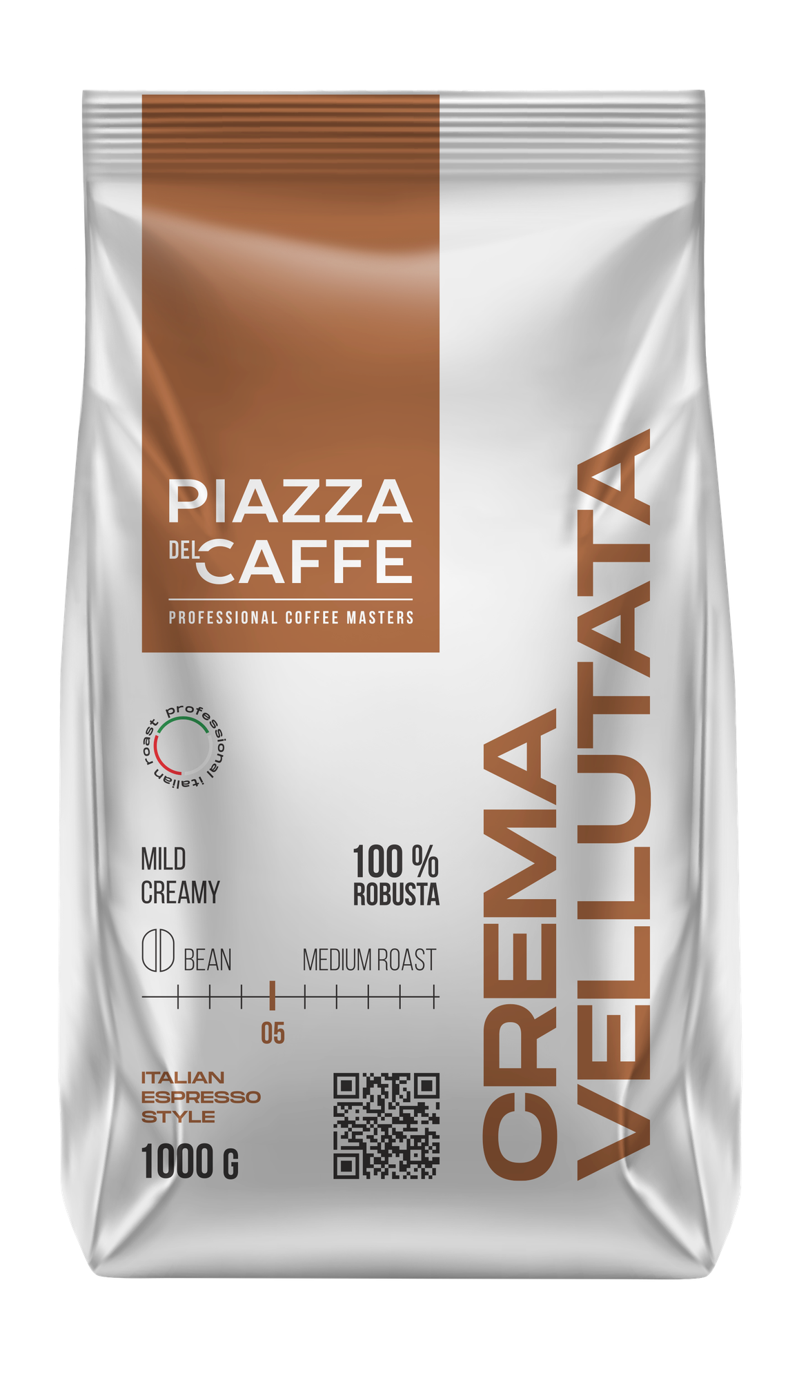 Кофе в зернах Piazza del Caffe Crema Vellutata, 1 кг — фото 1