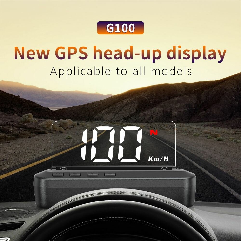 Проекционный дисплей для авто G100 HUD проектор на лобовое стекло GPS
