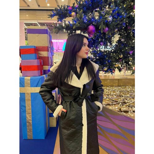 Дубленка , размер 44, черный