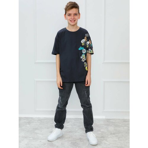 фото Футболка , размер 170, серый superkinder