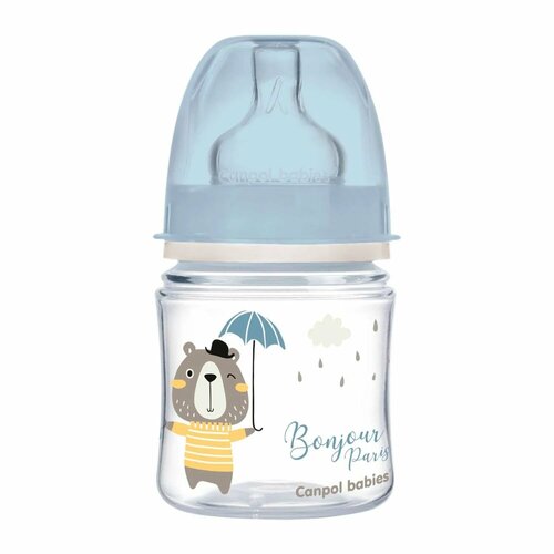 Бутылочка Canpol Babies PP Easy Start Bonjour Paris антиколиковая с широким горлом 120мл Синяя соска canpol babies для узкого горлышка 1 шт