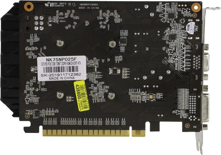 Видеокарта PCI-E Sinotex NK75NP025F 2GB GDDR5 128bit 28nm 1020/5000MHz D-Sub/DVI-D/HDMI RTL - фото №6