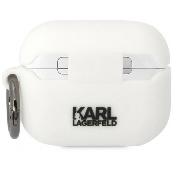 Lagerfeld для Airpods Pro чехол Silicone case with ring NFT 3D Choupette White