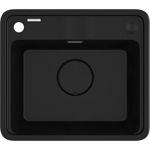 Мойка для кухни гранитная Deante MOMI 504423 см с доской и сифоном черный матовый 40597₽