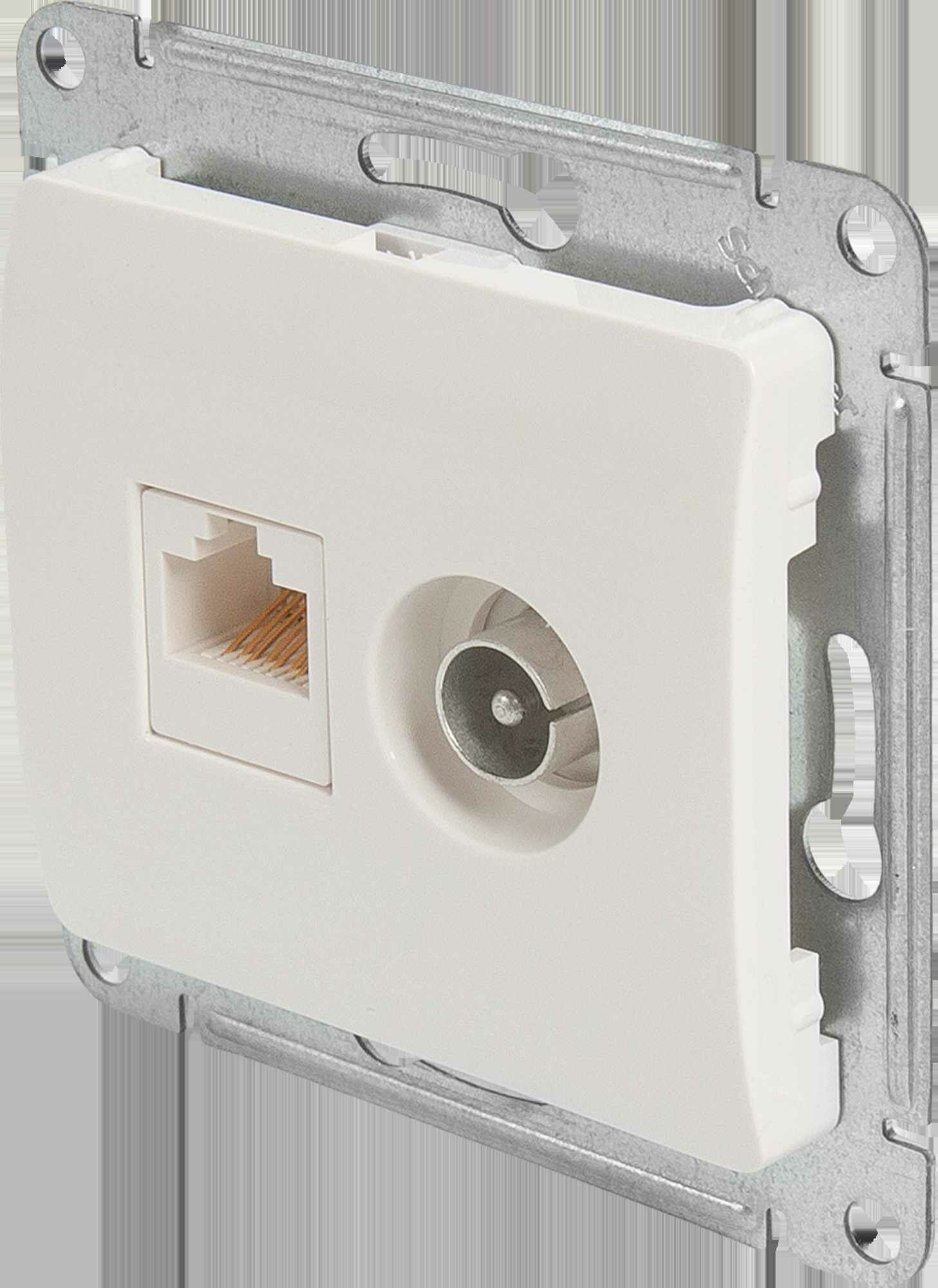 Розетка компьютерная встраиваемая Schneider Electric Glossa RJ45 цвет молочный - фото №5