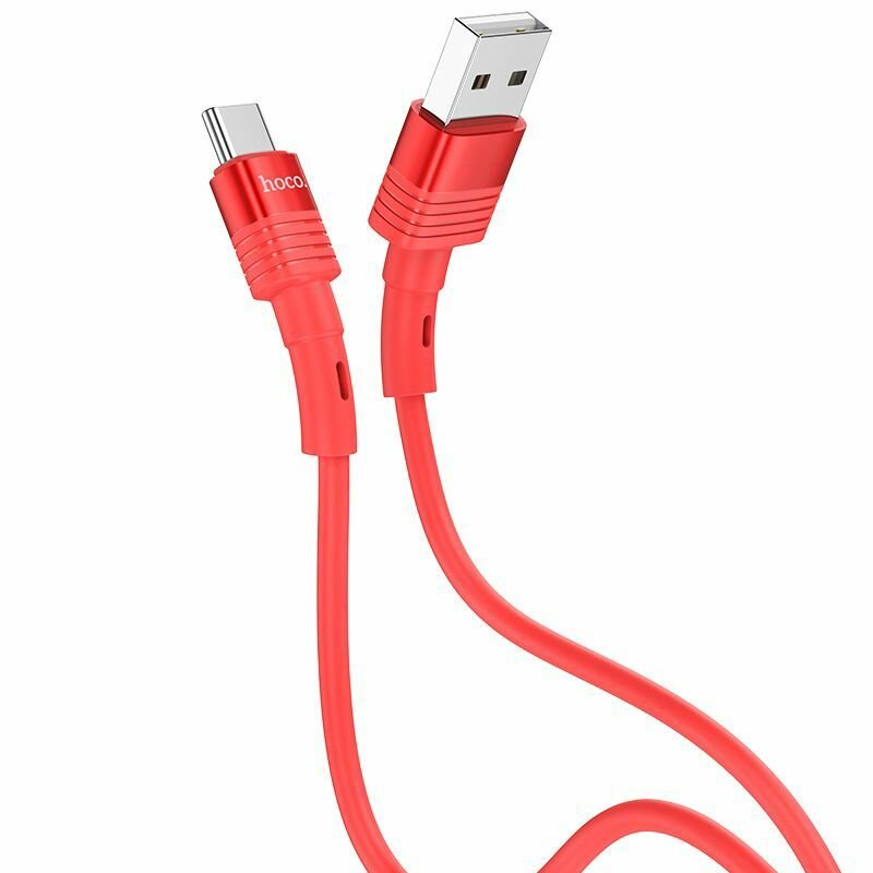 Кабель USB 2.4A (TYPE C) 1.2м HOCO U82 Красный