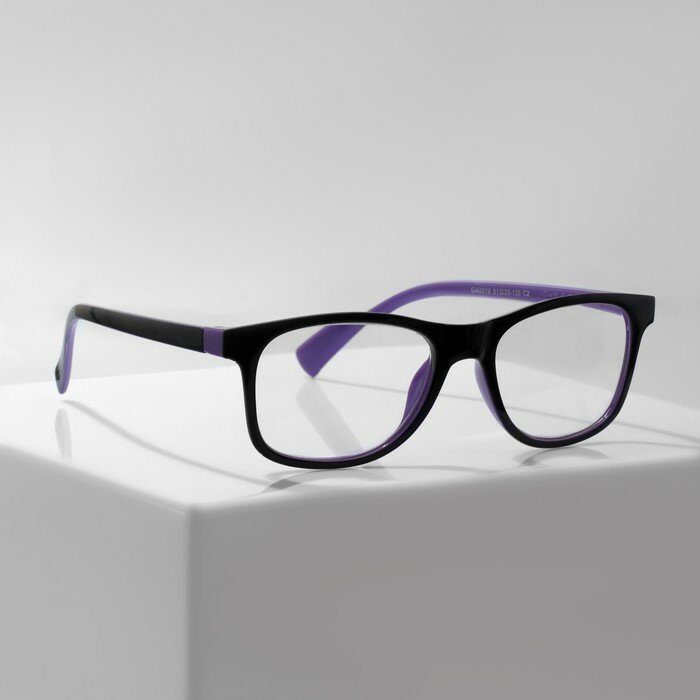 Готовые очки GA0519 (Цвет: C2 фиолетовый чёрный; диоптрия: + 15; тонировка: Нет)
