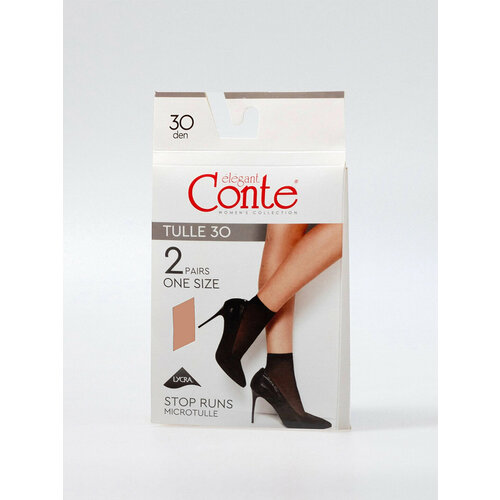 Носки Conte elegant TULLE, 30 den, 2 пары, размер 36-39, бежевый