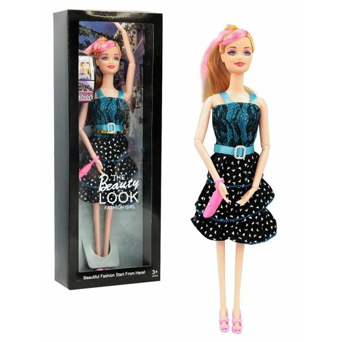 Кукла Fashion Girl шарнирная черное платье ZR-051-KR5