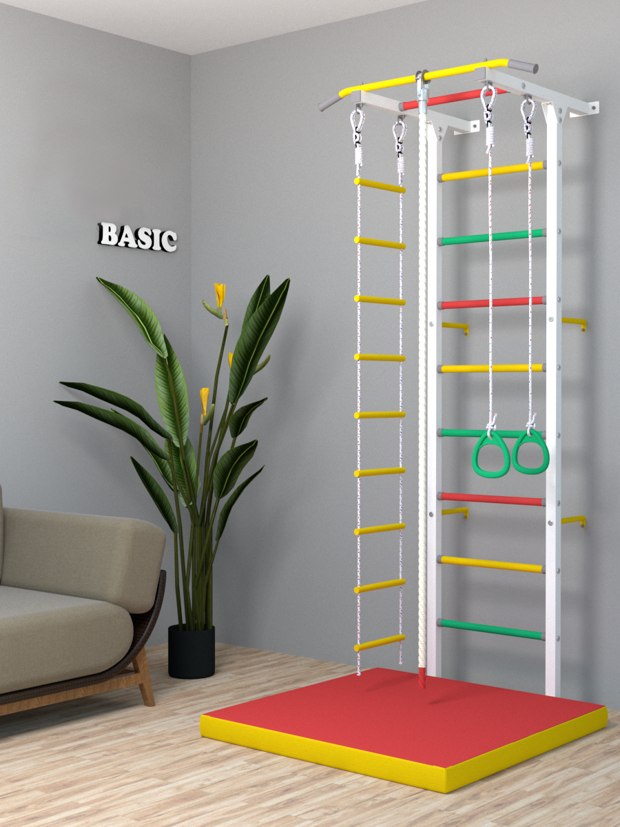 фото Шведская стенка детская BASIC "Бело-серая"