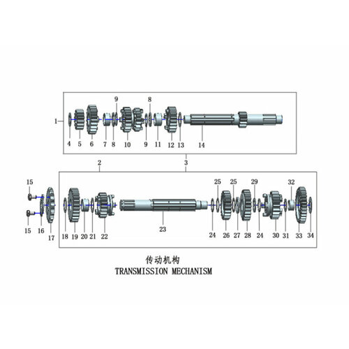 PitBikeClub Вал КПП вторичный в сборе (6 передач) ZS172FMM-5 (PR250) ZS172FMM-7 (CB250RL)