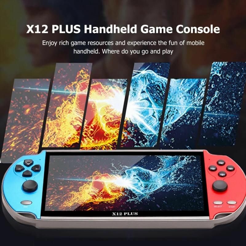 Игровая Приставка Портативная Game Player X12 PLUS, 7 дюймов, встроенные 1000 игр, 16 ГБ