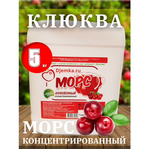 Морс концентрированный Клюквенный 5 кг. (Djemka)