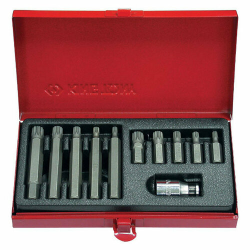 KING TONY Биты (Набор вставок) 10 мм, Spline, М5-М12, 11 предметов 1011MQ